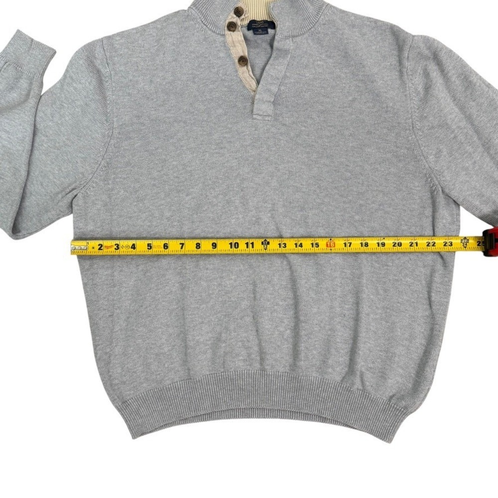 Brooks Brothers 346 Supima Cotton Button Mock Neck Pullover Sweater Mens XL Gray - Picture 3 of 5